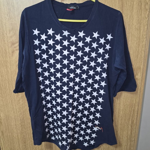 Men's short-sleeve t-shirt dark blue with stars size M used