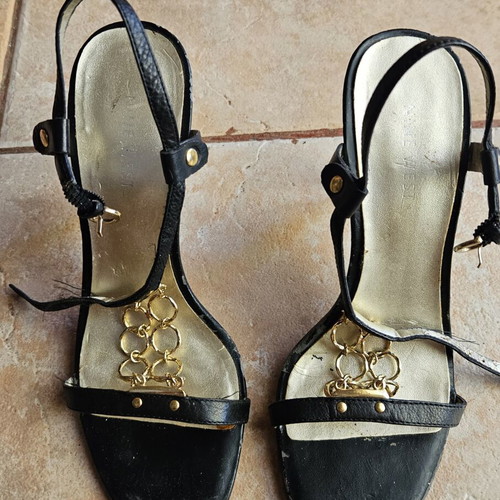 Nine West black and gold heels used, size 36