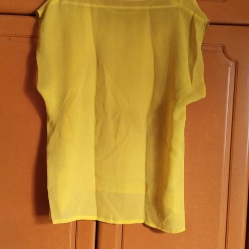 Yellow airy sleeveless women's blouse like new, size M