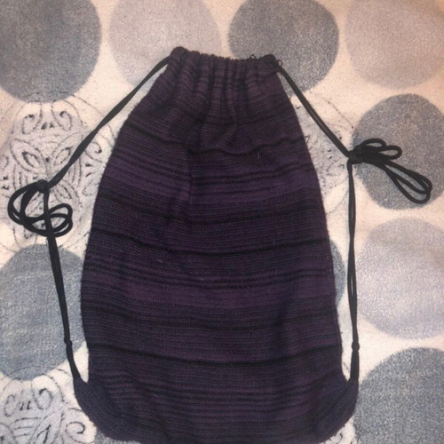 Boho Hippie backpack used, black and purple