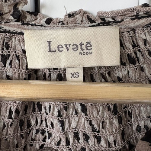 Levete Room animal print shirred blouse, size XS
