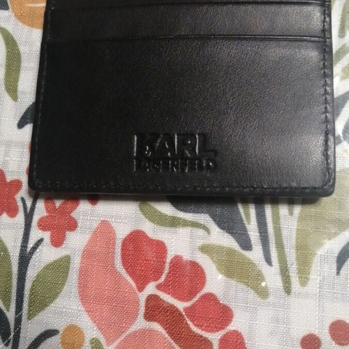 Karl Lagerfeld leather card holder, black