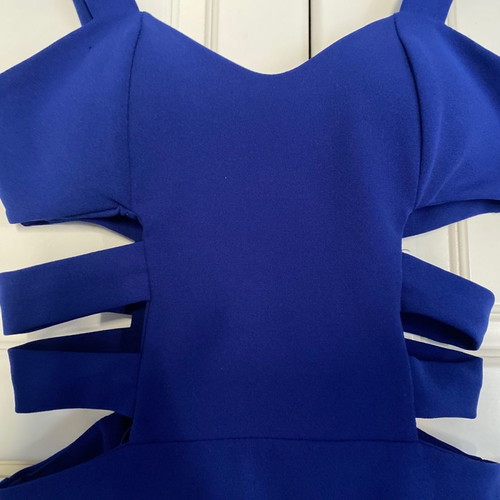 Blue dress with side cutout used, size S
