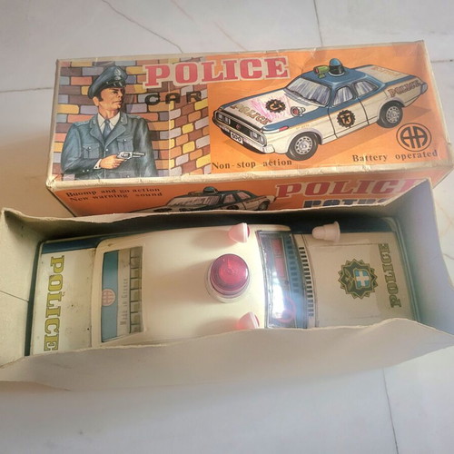 Tin car by Ananiadis used, 1950s vintage, collectible
