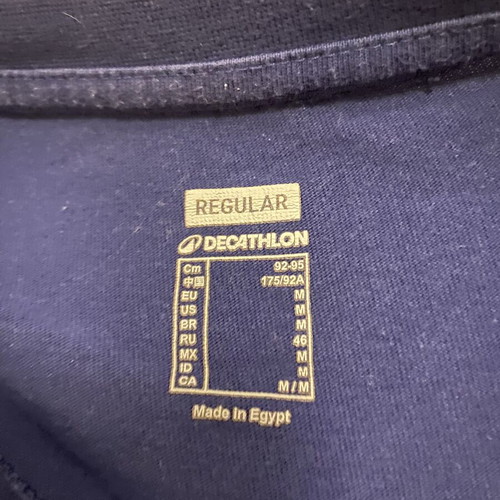 Decathlon Workout T-Shirt Navy Blue and Yellow size M like new
