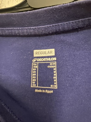 Decathlon Workout T-Shirt Navy Blue and Yellow size M like new