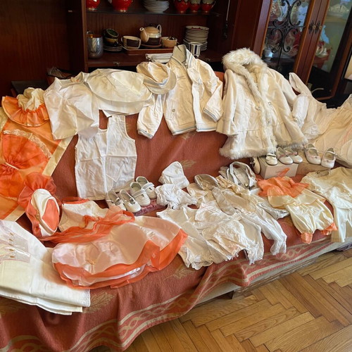 Baby christening clothes for girl up to 1.5 years used, set