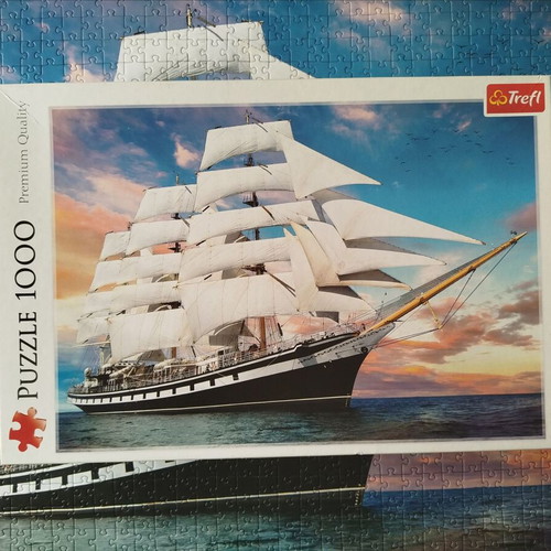 Trefl puzzle 1000 pieces used, ship theme