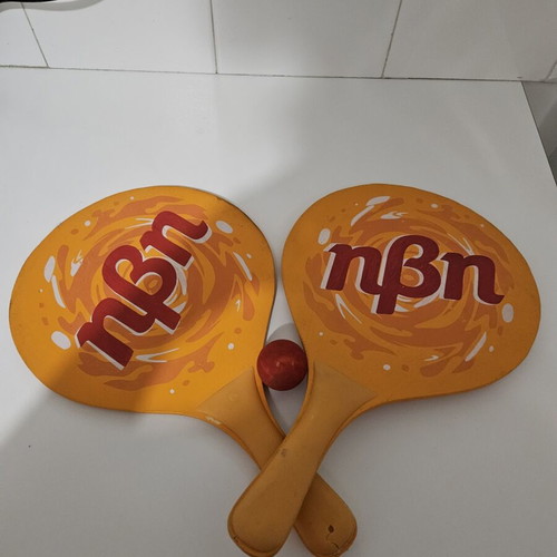Hbi rackets like new, orange, set of two with ball