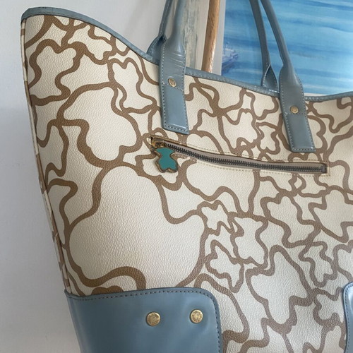 Tous tote bag like new, beige and blue shoulder bag
