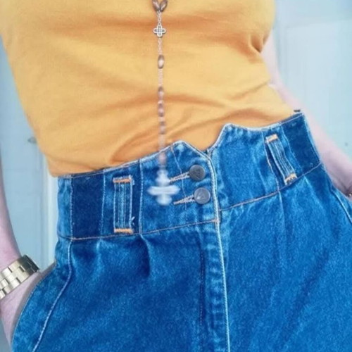 Vintage denim long skirt size 38 like new, blue