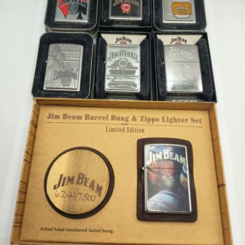 Zippo Jim Beam limited edition lighter set, 7 pieces