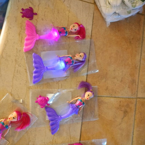 Mermaid dolls with LED lights, new, pack of 10