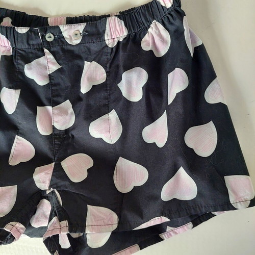 Moschino cotton pajama shorts dark blue with pink hearts, like new, size S