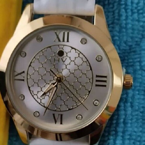 Helena Vera Elegant Women's Quartz Watch, White Leather Strap