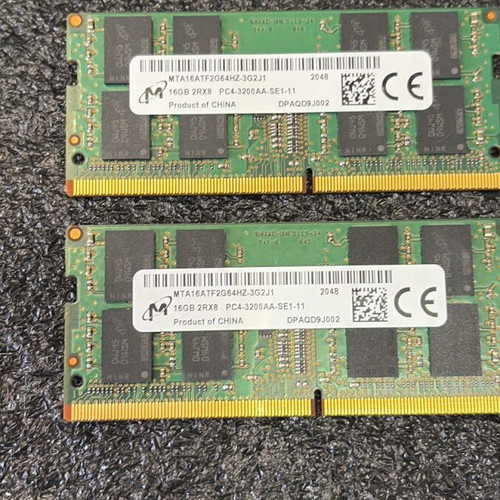 32GB (2x16GB) DDR4 Micron PC4-3200AA SO-DIMM RAM