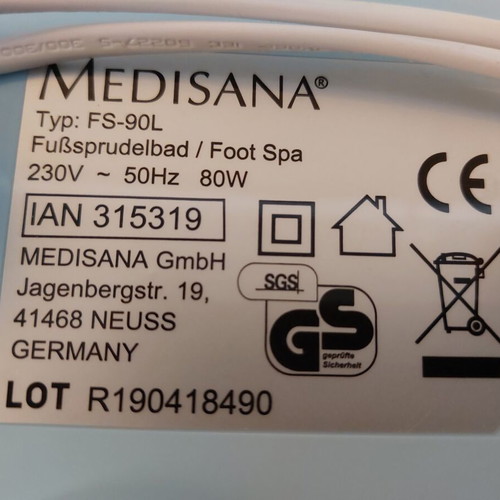 Medisana FS-90L Foot Spa with Bubble Massage