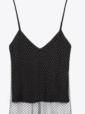 Zara top new with shine, black