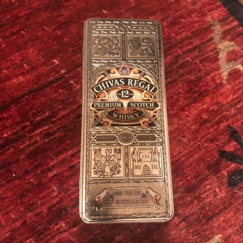 Chivas Regal metal collectible box like new vintage 30 years old