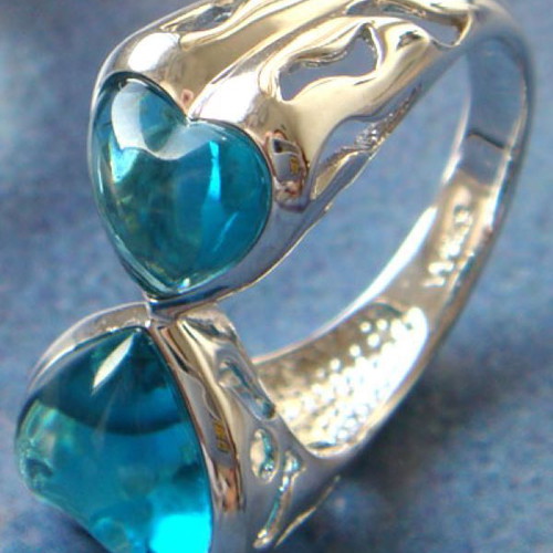 Blue Topaz ring in 925 silver new