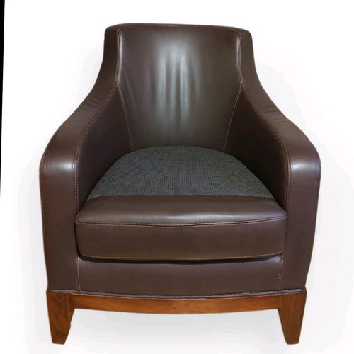 Leather armchair Greek made dark brown