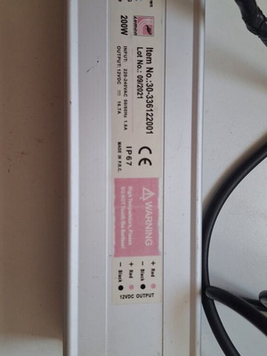 Waterproof LED Slim Power Supply 200W 12V DC used