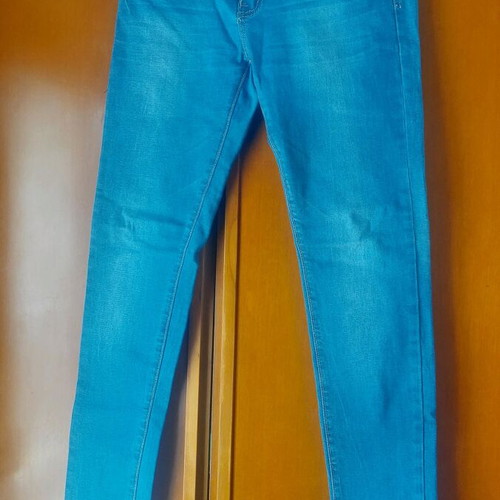 Jeans like new, elastic mid-rise, size M 38 10, blue