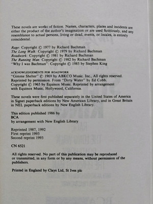 The Bachman Books μεταχειρισμένο, τέσσερα μυθιστορήματα Stephen King