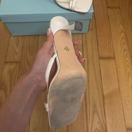 Tsoukalas Shoes white mules size 38 like new
