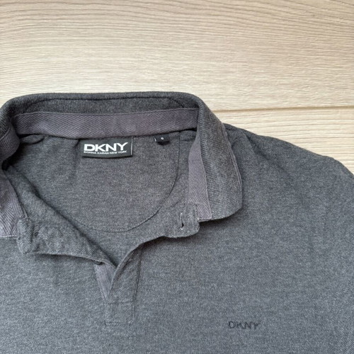 DKNY Men's Classic Polo Shirt Size S, charcoal