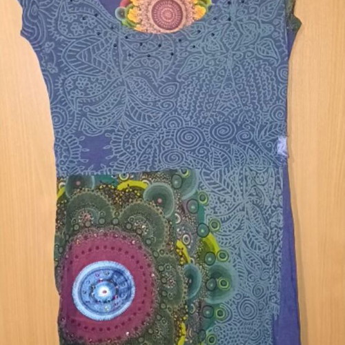 Desigual women's dress like new, size M, blue multicolor