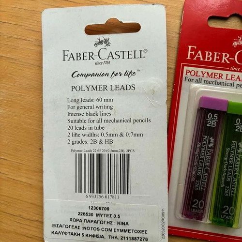 Faber-Castell Mechanical Pencil Leads 0.5 mm New, 2 Sets