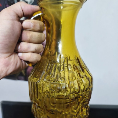 Vintage Italian amber glass pitcher Bormiolli Rocco, like new