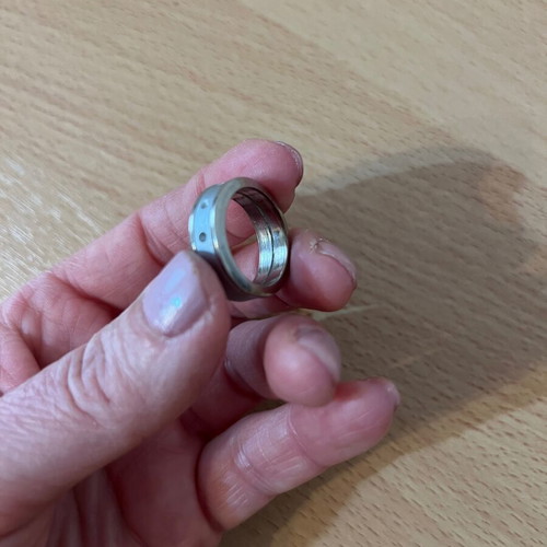 Stainless Steel Ring used with Brushed Center and Dot Detail
