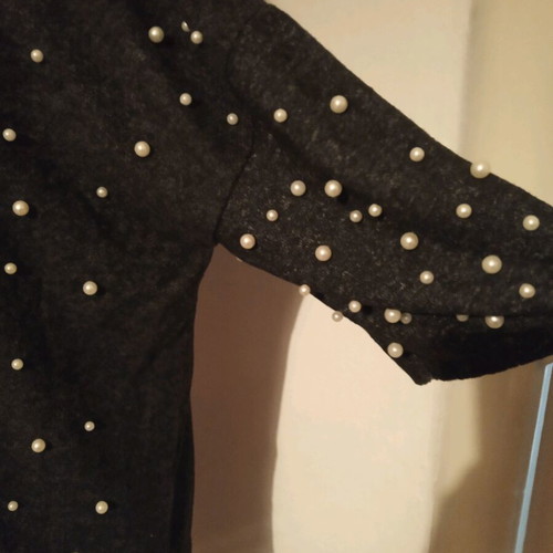 ZARA blouse gray with pearls used, 3/4 sleeve