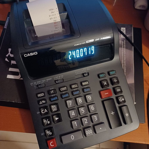 Casio DR-320TEC calculator like new with fresh ink ribbon