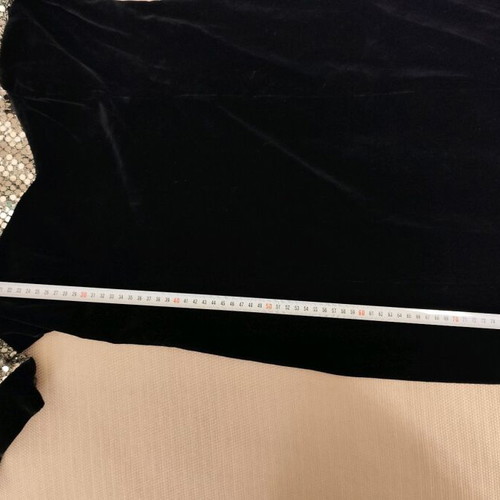 Black velvet dress with sequins on sleeves and bust like new