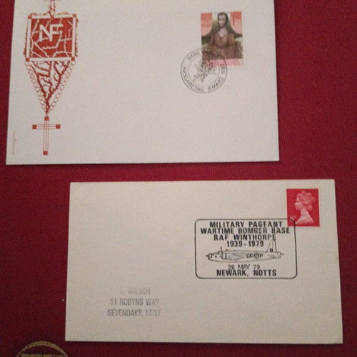 Commemorative first day covers used, set of 2 from Britain and Netherlands