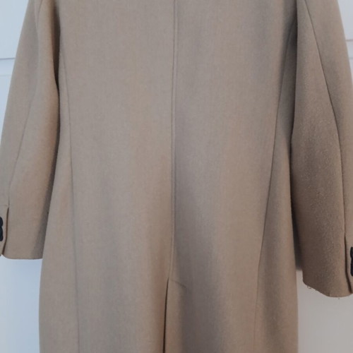 Zara long beige coat with black buttons