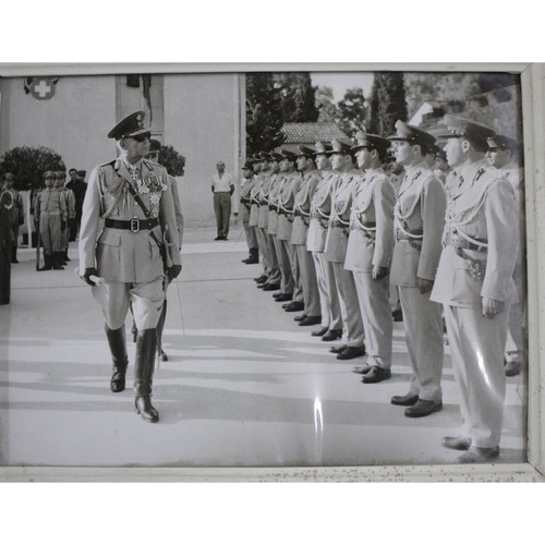 King Pavlos framed photo used, inspecting new officers