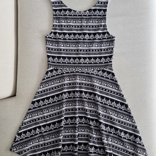 H&M mini dress with black and white pattern