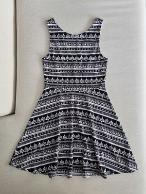 H&M mini dress with black and white pattern
