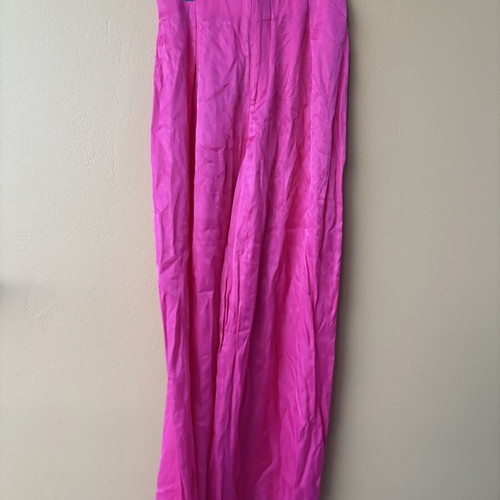 Zara fuchsia wide leg pants with elastic waist, new