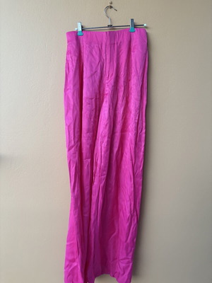 Zara fuchsia wide leg pants with elastic waist, new