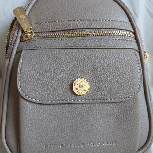 Beverly Hills Polo Club bag, light brown with logo strap