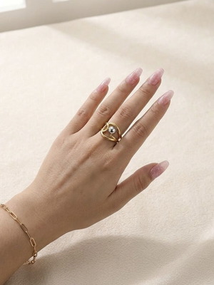 Steel ring, gold color