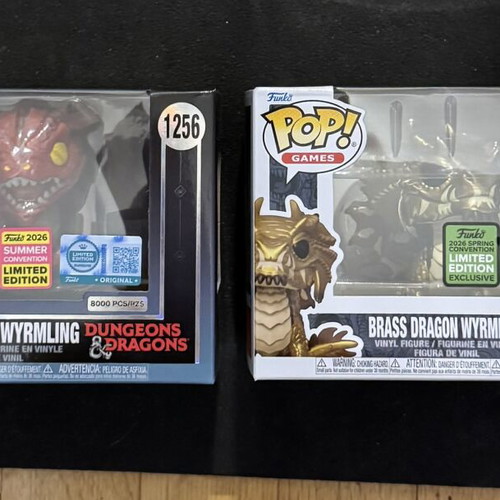 Funko Pop Dungeon and Dragons Brass and Red Dragons Wyrmling Bundle LE8000pcs