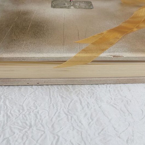 Handmade Wedding Baptism Album with Leather and Wooden Cover