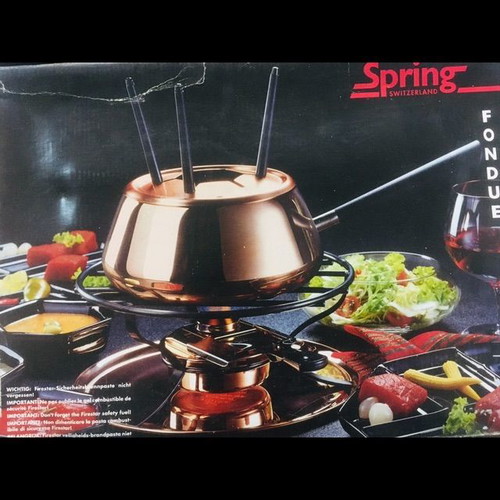 Fondue Bourguignonne device used, steel, Swiss origin