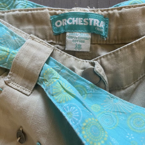 Orchestra girls' pants size 98 cm, beige and turquoise